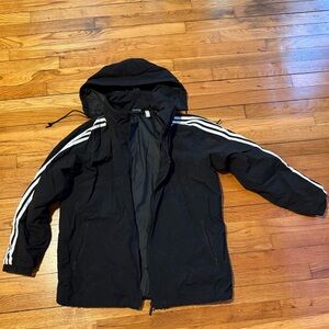 Adidas Black Windbreaker Jacket with White Logo